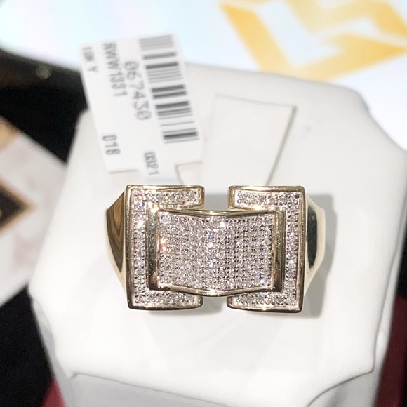 10k solid gold real si diamond men ring not CZ not moissanite free appraisal wow - Picture 1 of 4